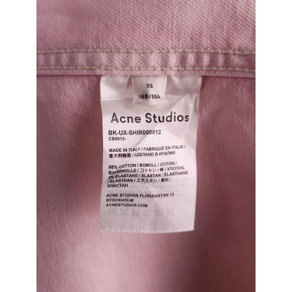 Acne Studios Panelled Denim Overshirt XS Mens Jacket Pink $540 - Picture 13 of 13